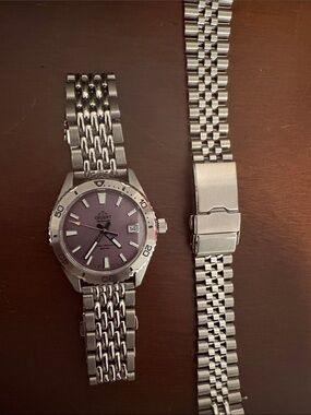 Orient mako 40 purple 39mm dial
